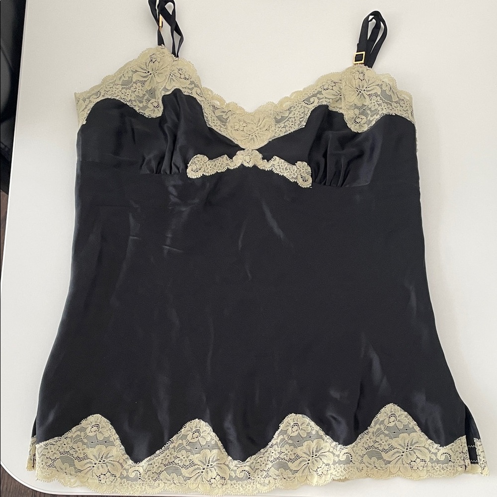 Express Black and Cream Lace Camisole